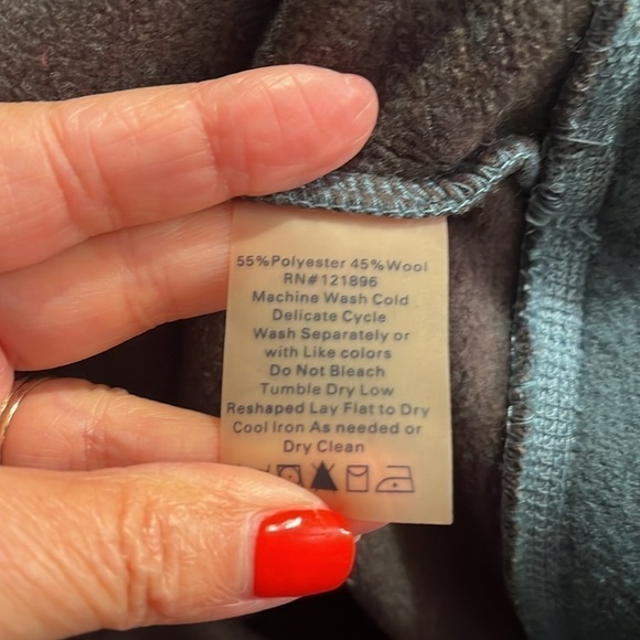 Title Nine Green Wool Blend Hooded 1/2 Zip Sz S - Picture 6 of 6